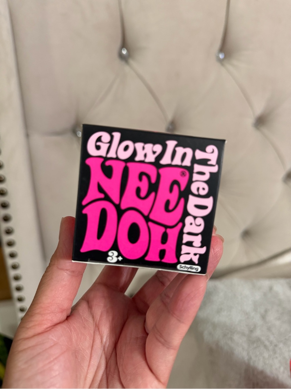Needoh GLOW IN THE DARK Hot Neon Pink Squishy Fidget Toy Viral